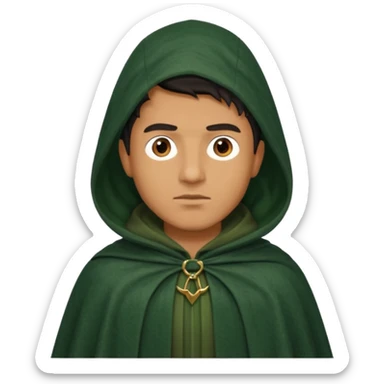 man waring dark green cloak like in the traitors tv show sticker