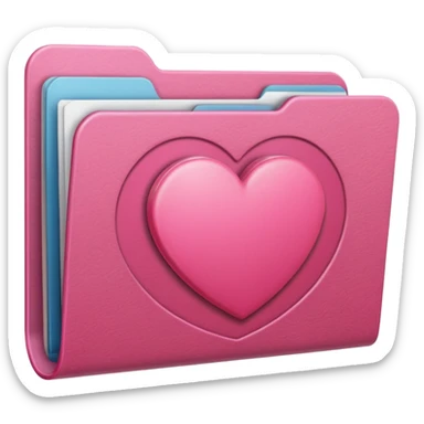 file folder pink with heart sticker