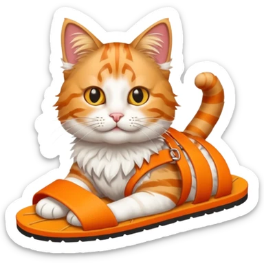 Gato con chancla sticker