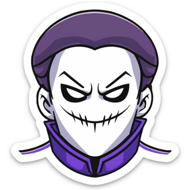 Anime villain with evil smile sticker