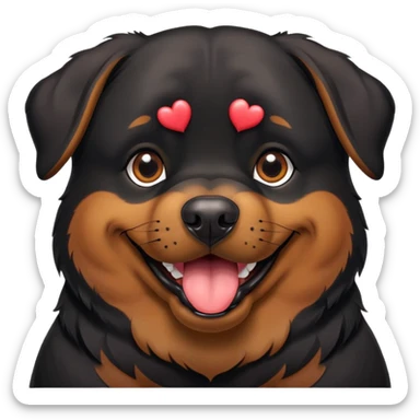 Rottweiler with hearts sticker