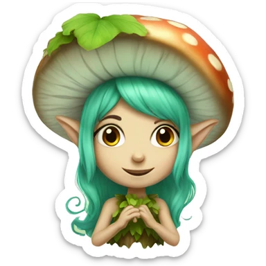 Mushroom fairy elf sticker