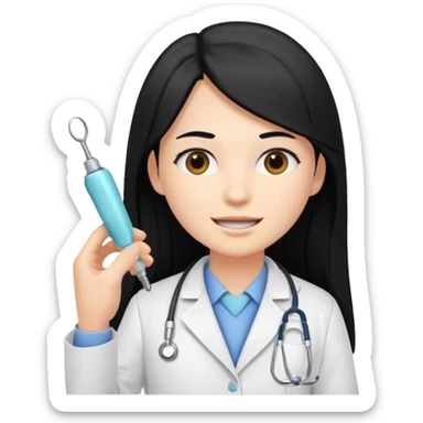 dentist with long hair sticker