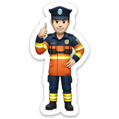 Lionel Messi firefighter with Argentine uniforme thumbs up sticker