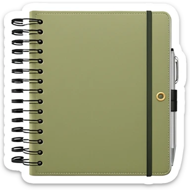 Pale olive Planner open notebook sticker