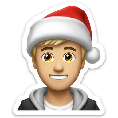 justin bieber with santa hat sticker