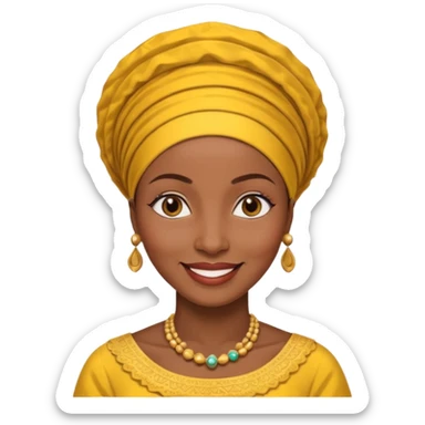 AFRICAN mother wearing gele, smiling, half body  sticker