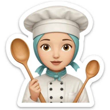 chef woman with hijab sticker