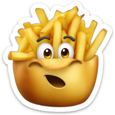 Patate sur une frite sticker