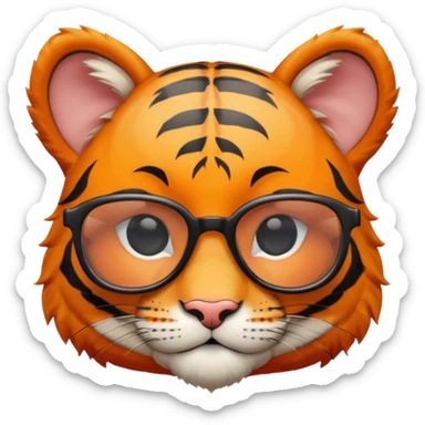 Orange Tiger cub with cool glasses
 sticker