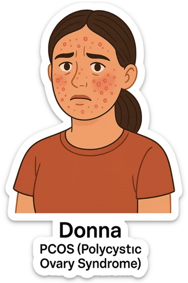 dONNA CON PCOS CON ACNE INFIAMMATA sticker