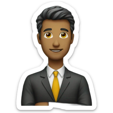 male teacher with blackboard behind sticker