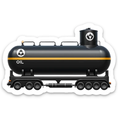 Generate a black oil tanker sticker
