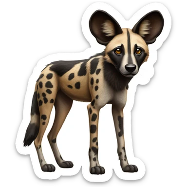 African wild dog side view sticker