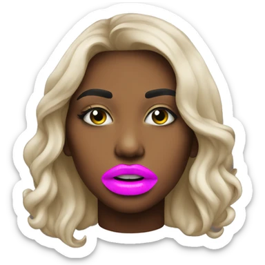 Neon colored lips sticker