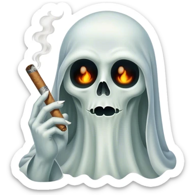 A Ghost Smoking A Blunt sticker