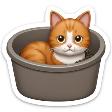 Cat pooping sticker