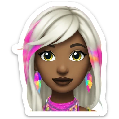 white blonde rave girl sticker