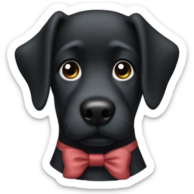Please make a big black dog with a bow sticker