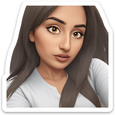 realistic girl with brown hair sticker