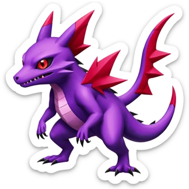 Salandit-Sableye-Noibat-Zangoose-fusion, full body sticker