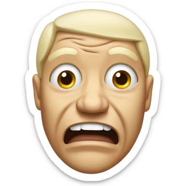 Eyes shut hard with wrinkling face screaming sticker