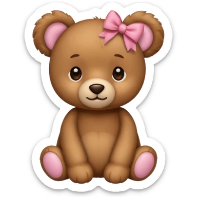 cute teddy bear with bows on two ears sticker