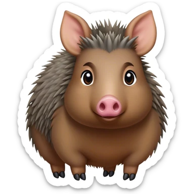 Javelina, fuzzy  sticker