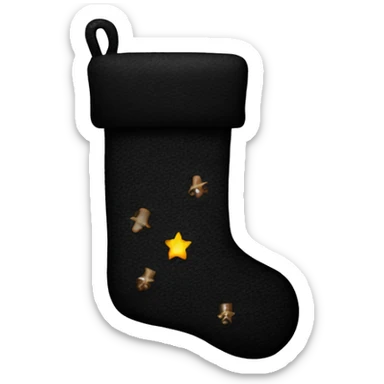 black Christmas stocking sticker