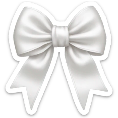 white satin bow sticker