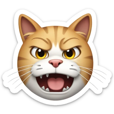 Angry animated cat sticker