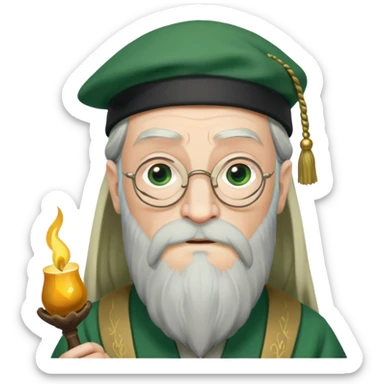 albus dumbledore from harry potter with green   tam o'shanter sticker