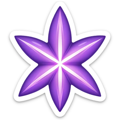 Purple void star that looks ethereal and only has four points sticker