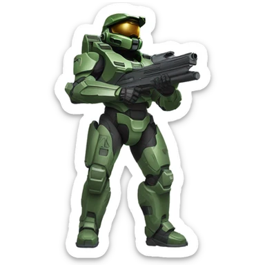halo master chief "man with sign" sticker
