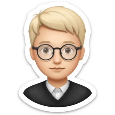 yuvarlak gözlüklü insan sticker