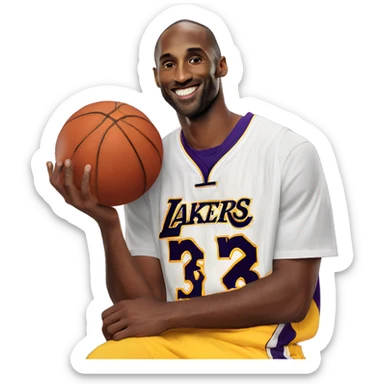 Kobe Bryant holding a basketball  sticker