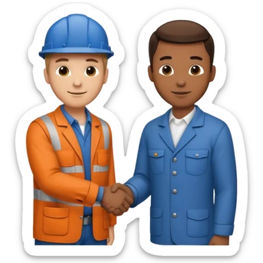 Mechanic and gentleman shaking hands sticker