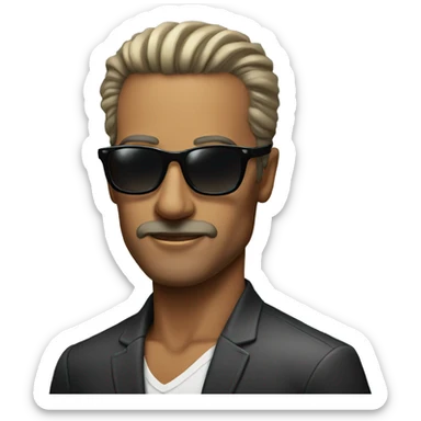 portrait of a stylish man with sunglasses sticker