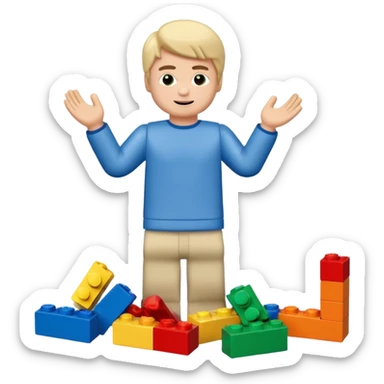 boys playing with legos full body sticker