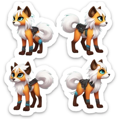 Cool cute Kawaii edgy colorful fantasy animal fursona by griffsnuff & LiLaiRa & Falvie full body sticker