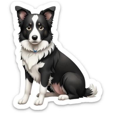 Merle border collie dog sitting sticker