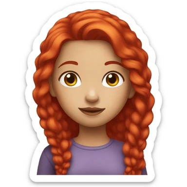 red crimson hair girl sticker