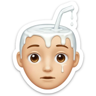 face dripping in milk sticker