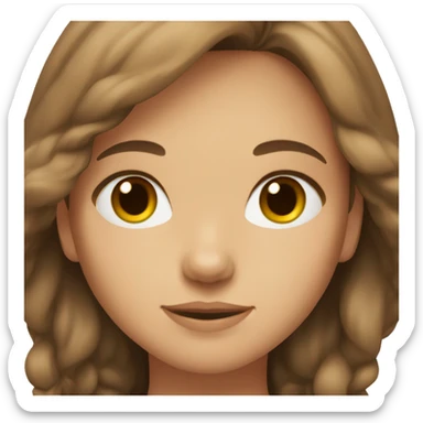 a girl with fair brown hair and brown eyes  sticker