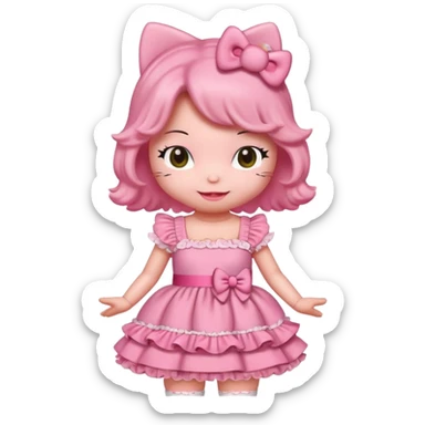 a coquette hello kitty doll sticker