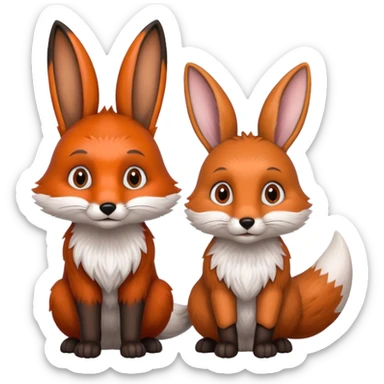fox and rabbit sticker