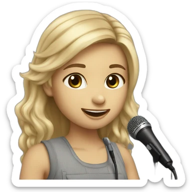 raccoon blond girl with microphone sticker