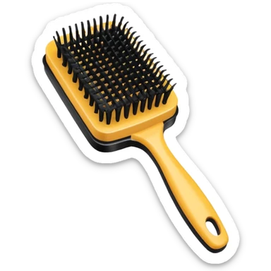 Rectangle hairbrush with bristles sticker