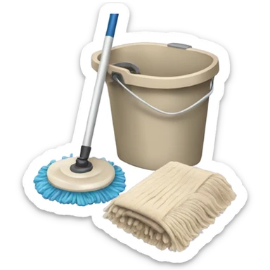 Hoover mop and beige bucket sticker