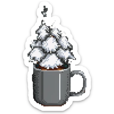 Coffee mug with steam sticker